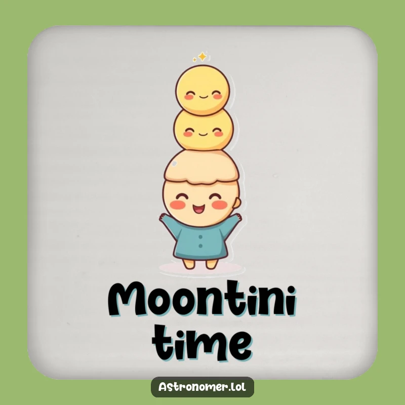 Funny Moon Balance Coaster, Lunar Stack Character, Protects Surfaces with Humor, Funny Gift!