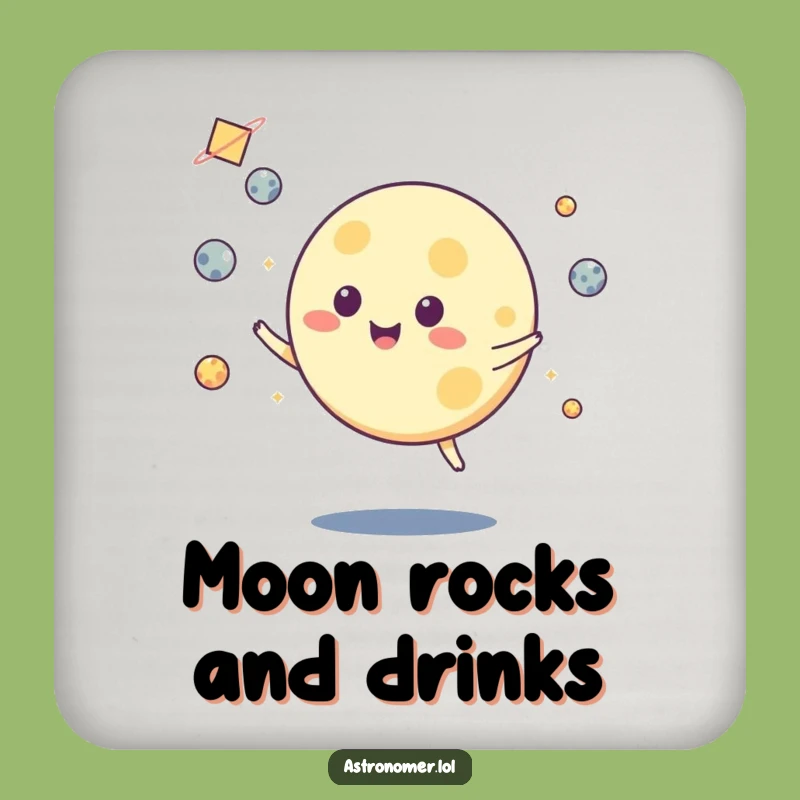 Funny Moon Juggling Coaster - Protect Surfaces with Cosmic Charm!