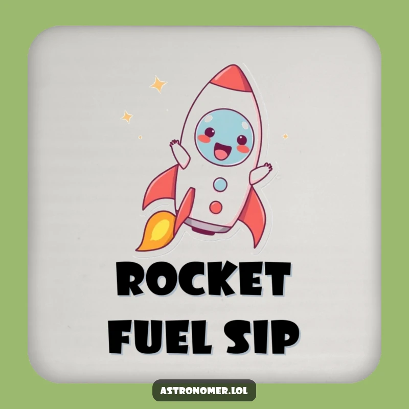 Funny Rocket Blast Coaster: Joyful Character - Unique Funny Gift