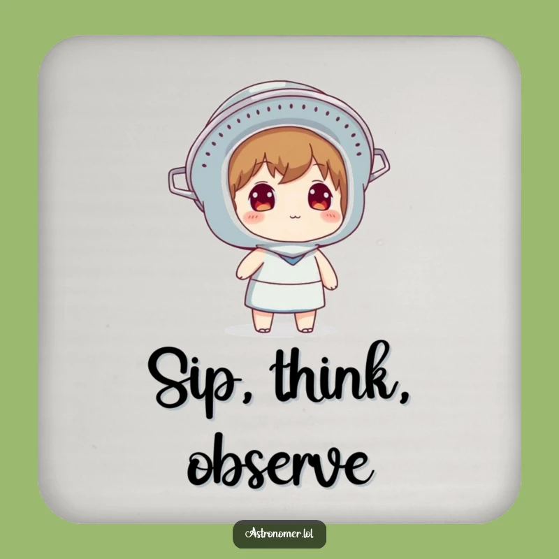 Funny Colander Helmet Coaster: Protect Surfaces with Cosmic Chic