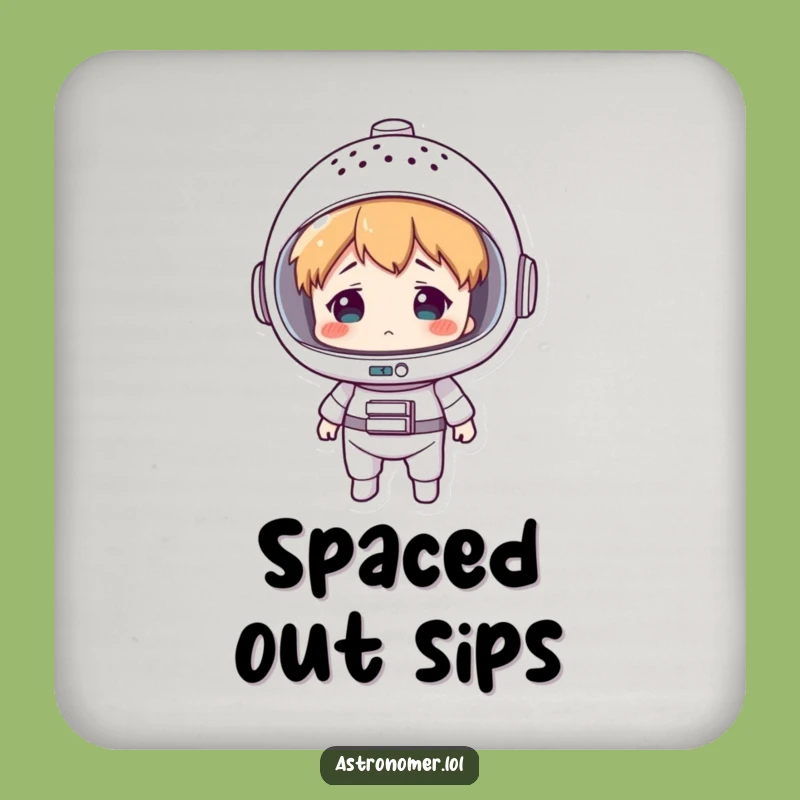 Funny Colander Space Helmet Coaster: Confused Astronaut Drink Protector