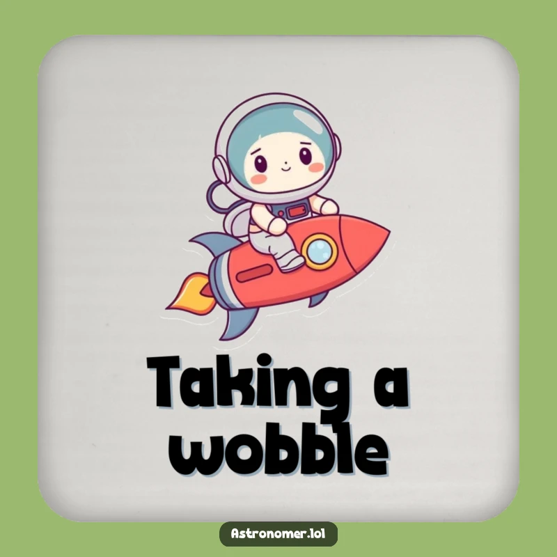 Funny Astronaut Rocket Coaster: Nervous Space Rider Drink Coaster, Humorous Gift