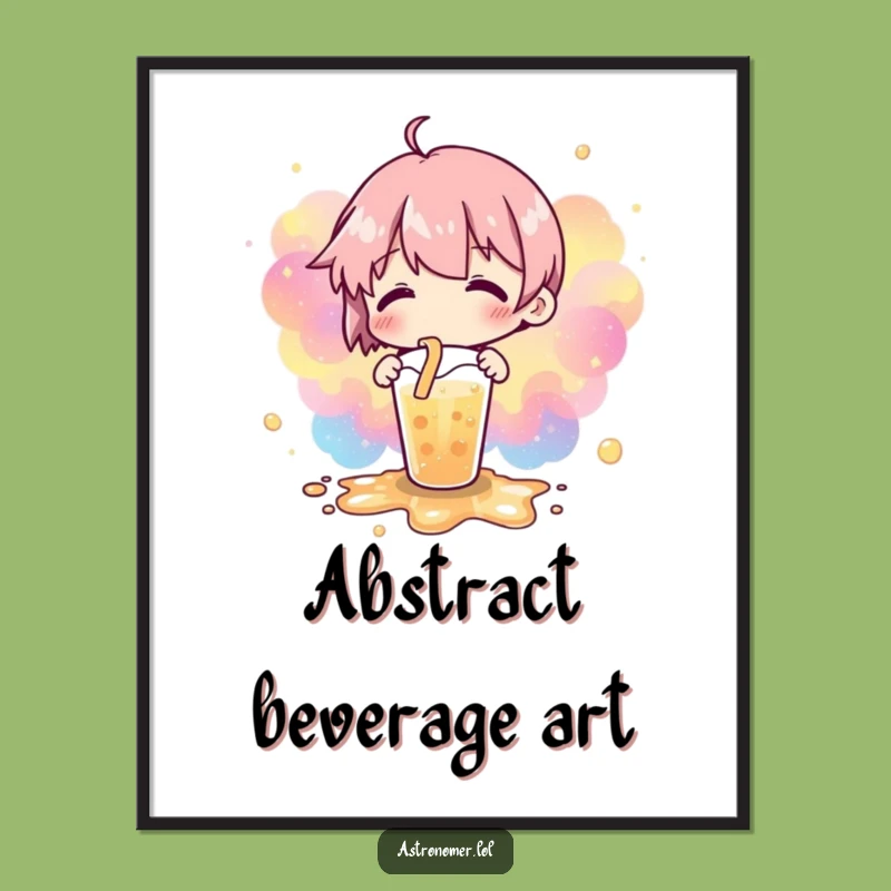 Funny Cosmic Spill Poster: Nebulae Drink Art for Galactic Decor