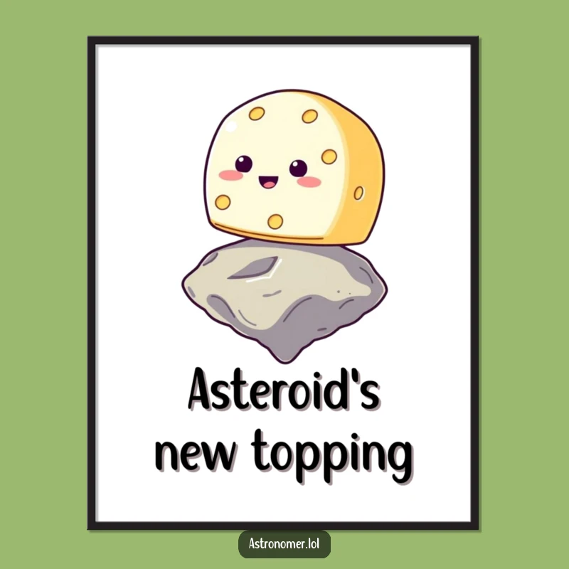 Funny Smiling Cheese Asteroid Poster - Hilarious Cosmic Art Print!