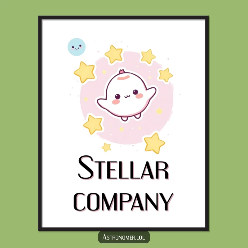 Funny Celestial Friends Poster - Cute Character Space Art Funny Gift