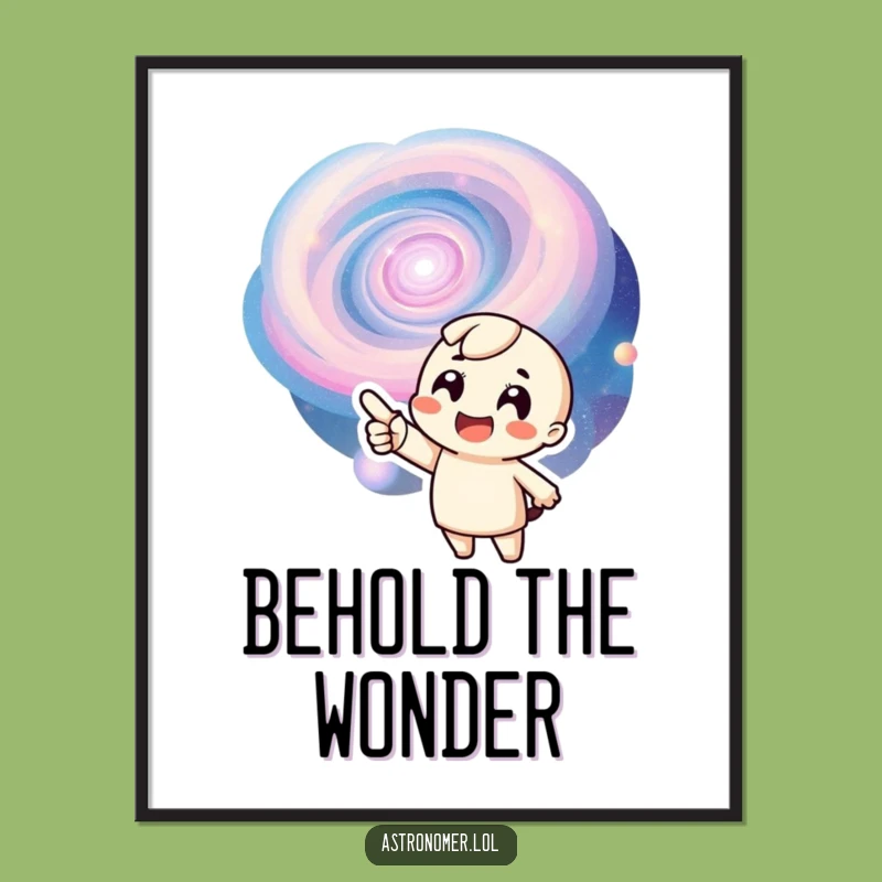 Funny Galaxy Art Poster: Exuberant Character, Cosmic Wonder Decor, Humorous Print
