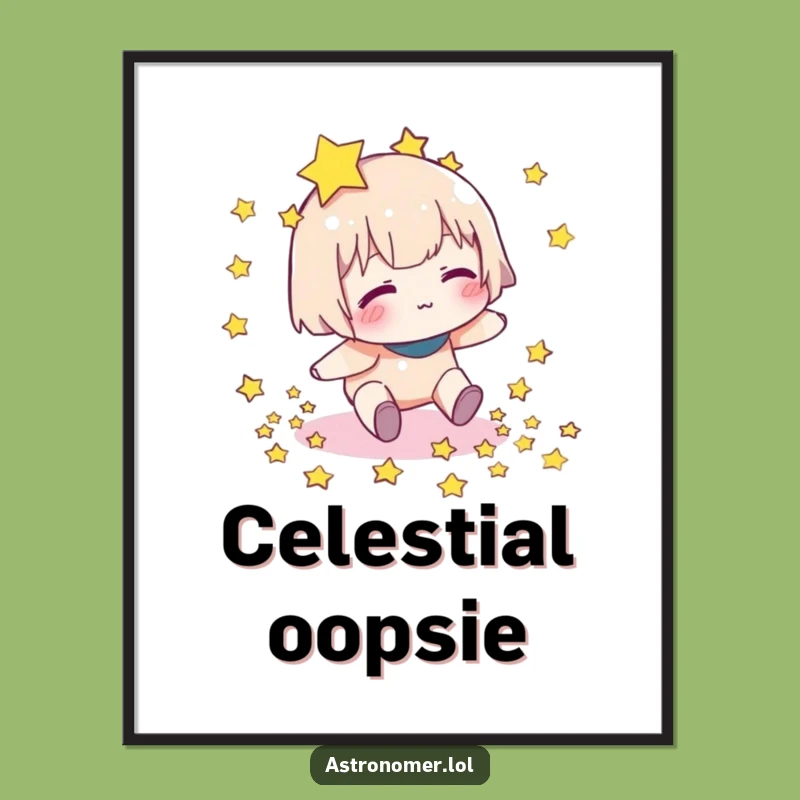 Funny Star Dropper Poster: Hilarious Cosmic Mishap Wall Art, Funny Gift