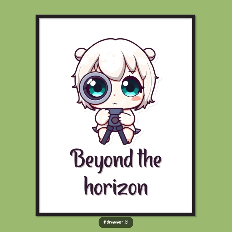 Funny Wonderstruck Poster - Cute Character Telescope Art Funny Gift