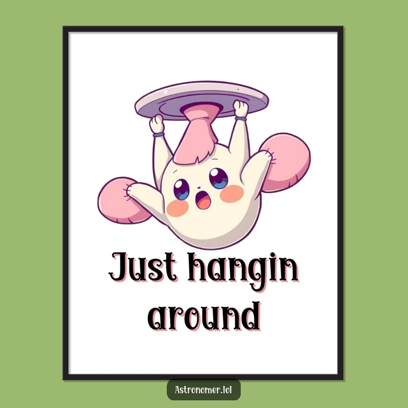 Funny Zero Gravity Creature Poster: Decorate with Cosmic Bewilderment