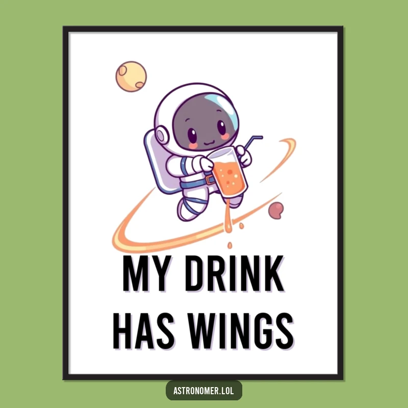 Funny Astronaut Spill Poster: Hilarious Orbiting Art for Wall Decor