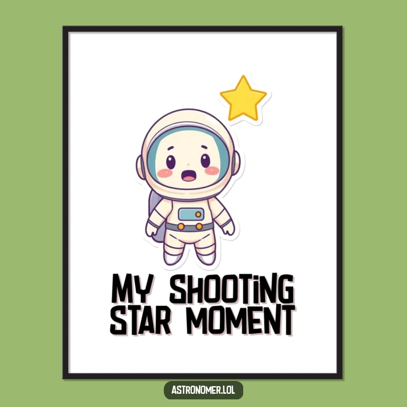 Funny Astronaut Star Surprise Poster: Hilarious Cosmic Art Print
