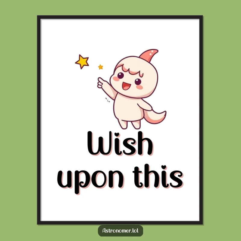 Funny Starry Night Poster: Cute Character's Inspiring Celestial View Funny Gift