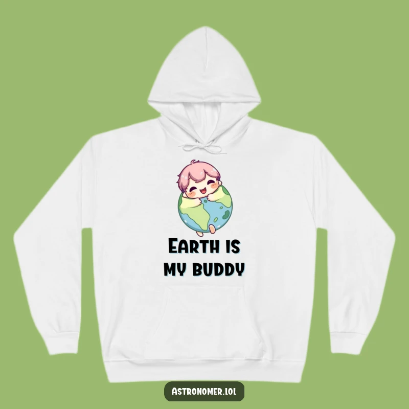 Funny Galactic Hug Hoodie: Cute Character's Planet Affection Funny Gift