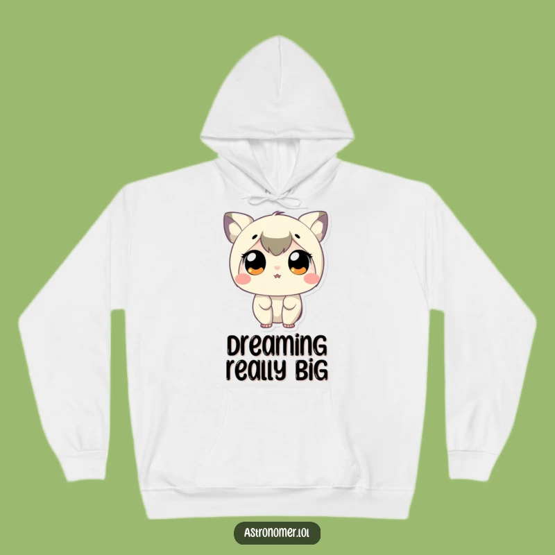 Funny Stargazer Hoodie: Tiny Character, Huge Eyes, Cozy Gift for Cosmic Dreamers