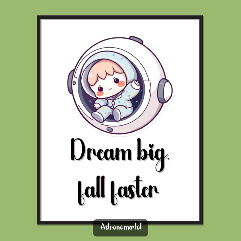Free Printable Wall Art: Starry Pajamas Character Tumbles from Spaceship