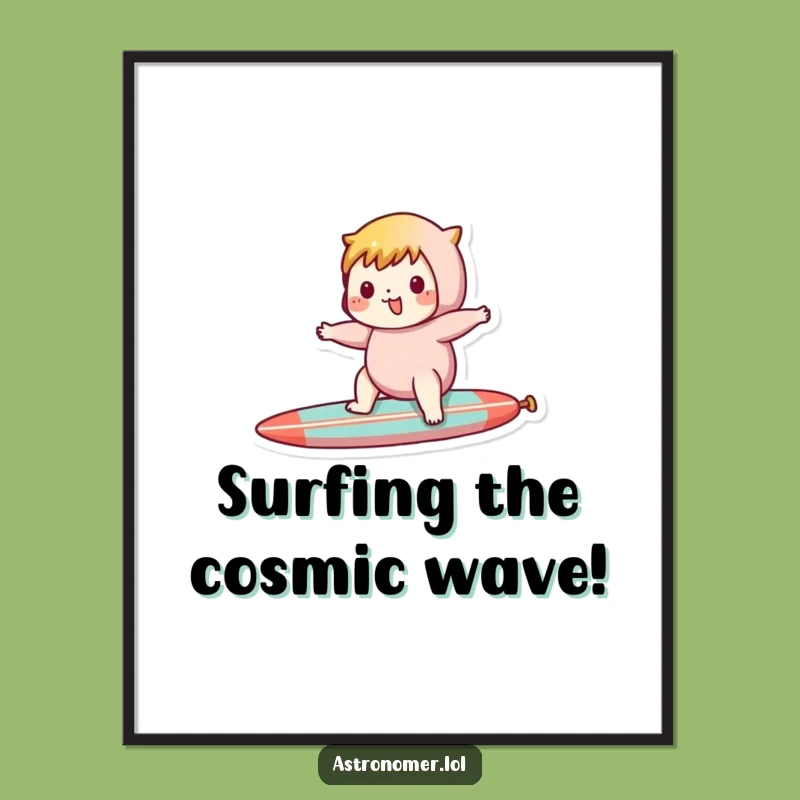 Free Printable Wall Art: Comet Surfer Character, Funny Downloadable Art for Adventurers