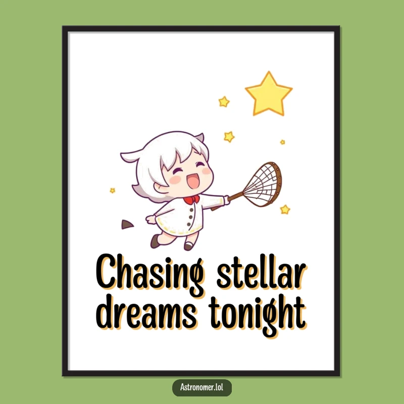 Free Printable Wall Art: Joyful Star Chaser - Humorous Downloadable Space Decor