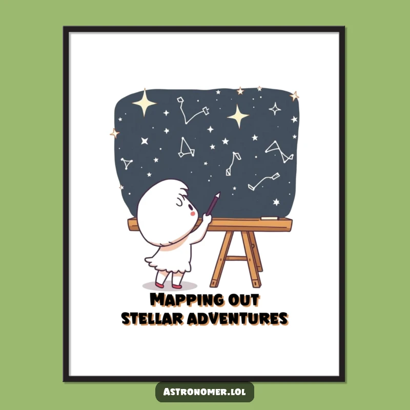 Free Printable Wall Art: Space Artist Character - Whimsical Downloadable Art