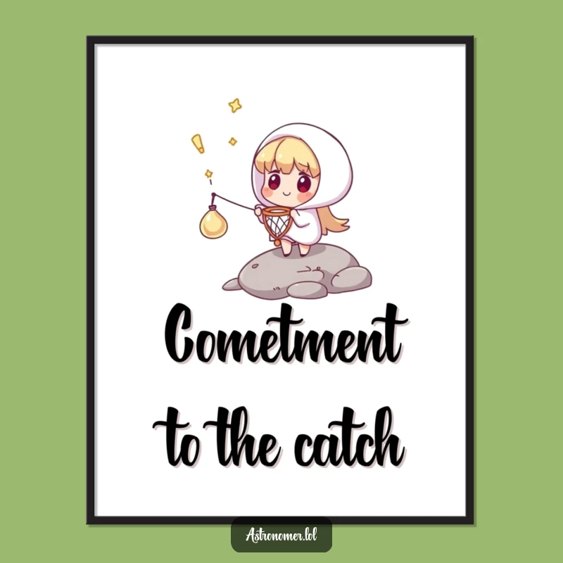 Funny Free Printable Wall Art: Comet Catcher - Quirky Downloadable Space Decor