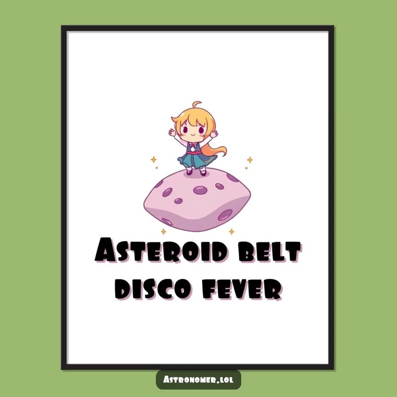 Funny Free Printable Wall Art: Dancing on Asteroid - Whimsical Downloadable Space Decor