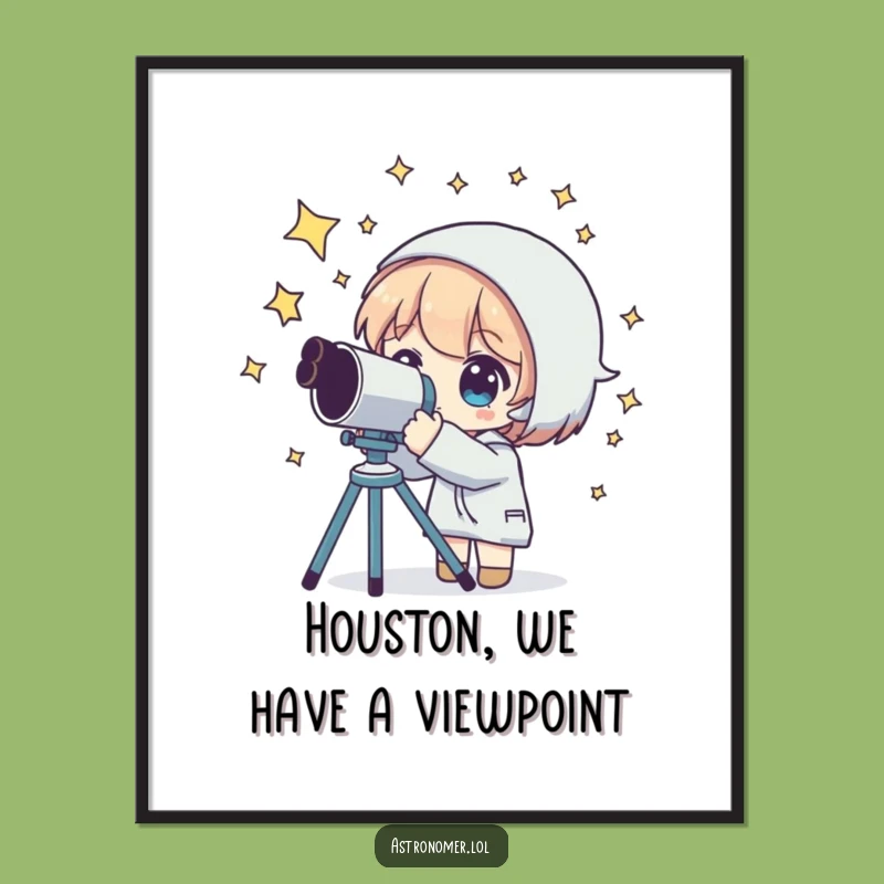 Funny Free Printable Wall Art: Stargazing Alien, Cosmic Wonder, Downloadable Decor