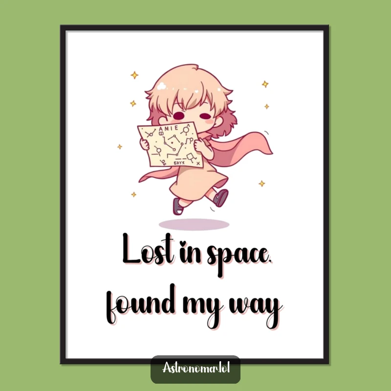 Funny Free Printable Wall Art: Cosmic Stumbler, Galactic Humor, Downloadable Decor