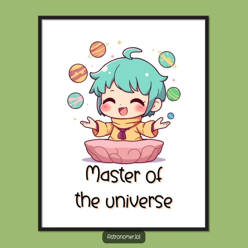 Free Printable Wall Art: Planet Juggler, Humorous Downloadable Decor for Space Lovers