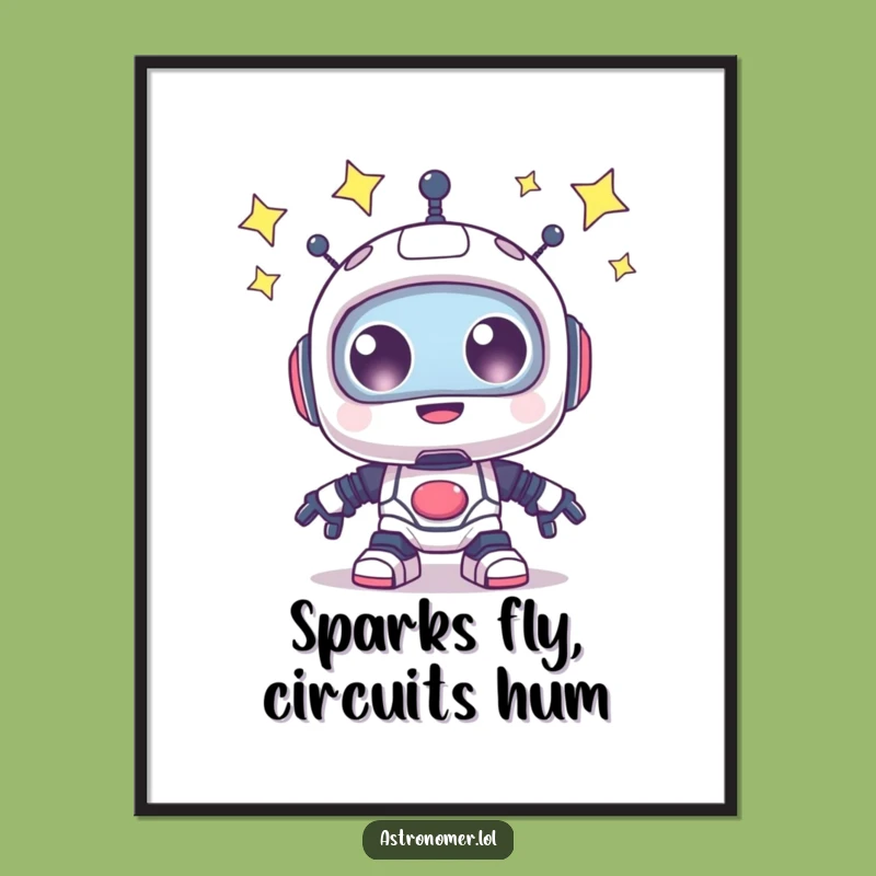 Free Printable Wall Art: Robot Star Gazer - Cosmic Decor Download