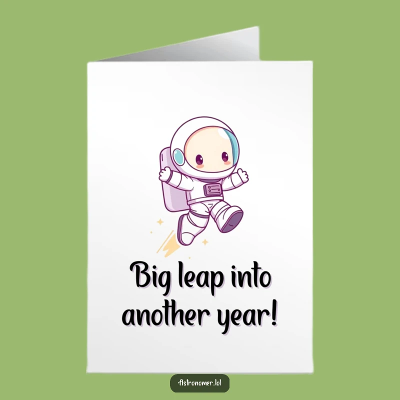 Free Printable Birthday Card: Giant Leap Character - Fun Downloadable Gift
