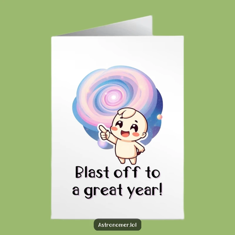 Free Printable Birthday Card: Joyful Explorer, Galaxy Pointer, Funny Downloadable Gift