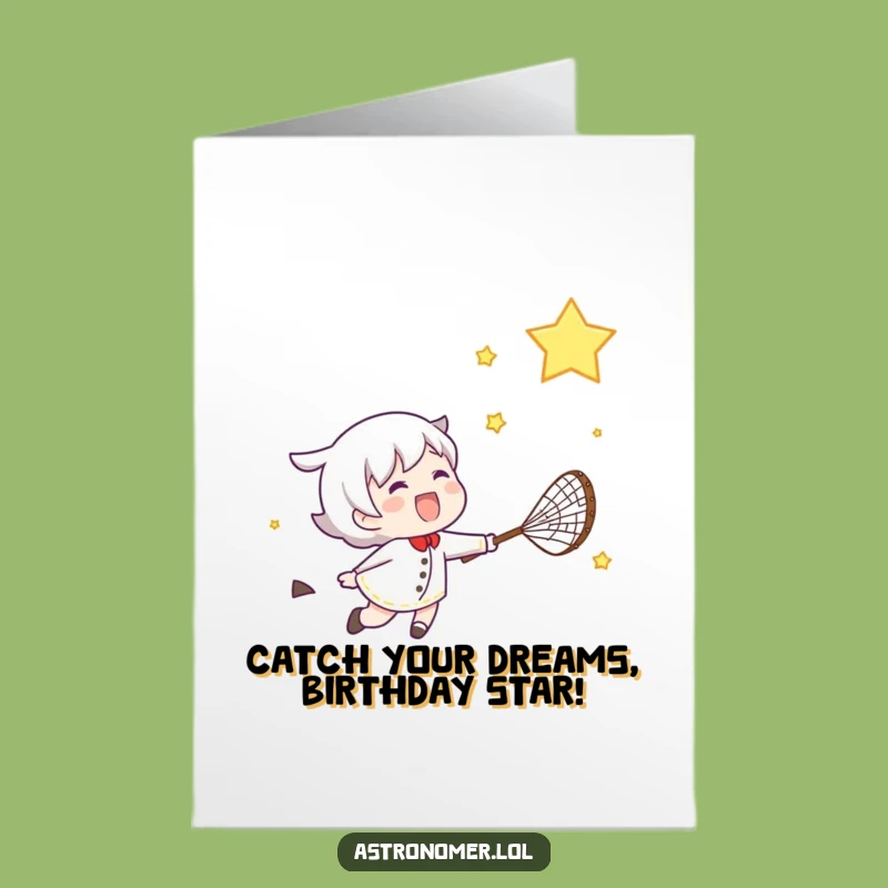 Free Printable Birthday Card: Shooting Star Chaser - Joyful Humorous Downloadable Gift