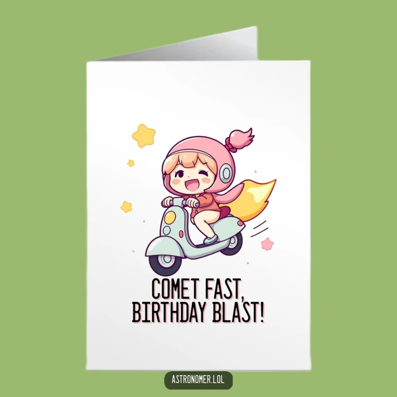 Free Printable Comet Rider Birthday Card: Joyful Character Downloadable Gift