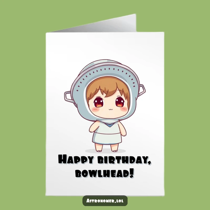 Funny Free Printable Birthday Card: Colander Helmet - Quirky Downloadable Gift