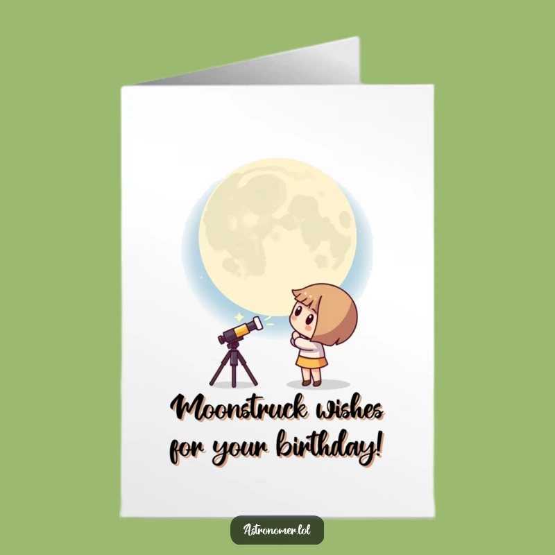 Funny Free Printable Birthday Card: Moon Gazing Astronomer DIY