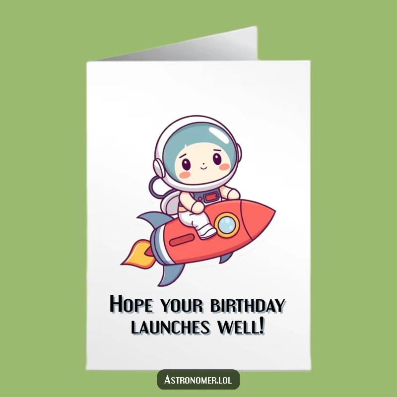 Free Printable Astronaut Birthday Card: Funny Crooked Rocket Humorous Downloadable
