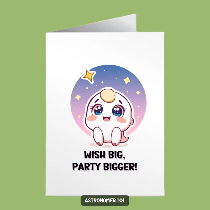 Free Printable Birthday Card: Wish Upon a Star Funny Design