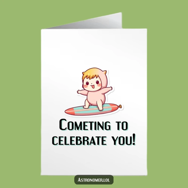 Free Printable Congrats Card: Comet Rider, Funny Downloadable Gift for Big Wins