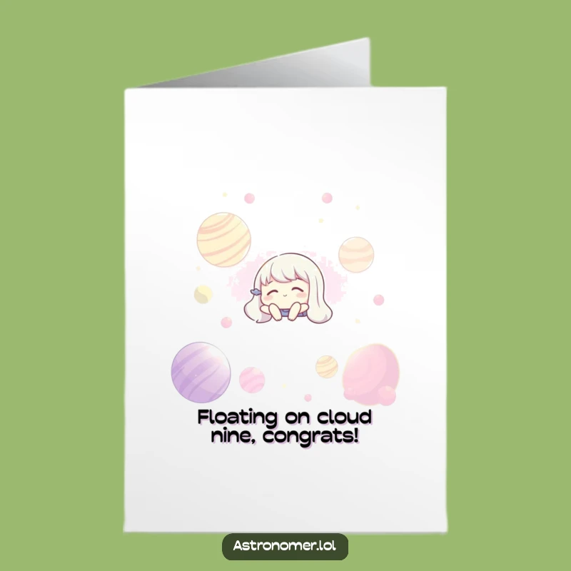 Free Printable Congrats Card: Cosmic Calm, Peaceful Victory, Funny Downloadable Gift