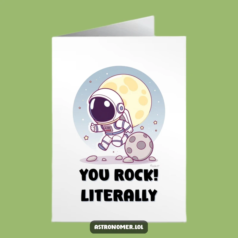 Free Printable Congrats Card: Astronaut's Fun Chase - Funny Downloadable