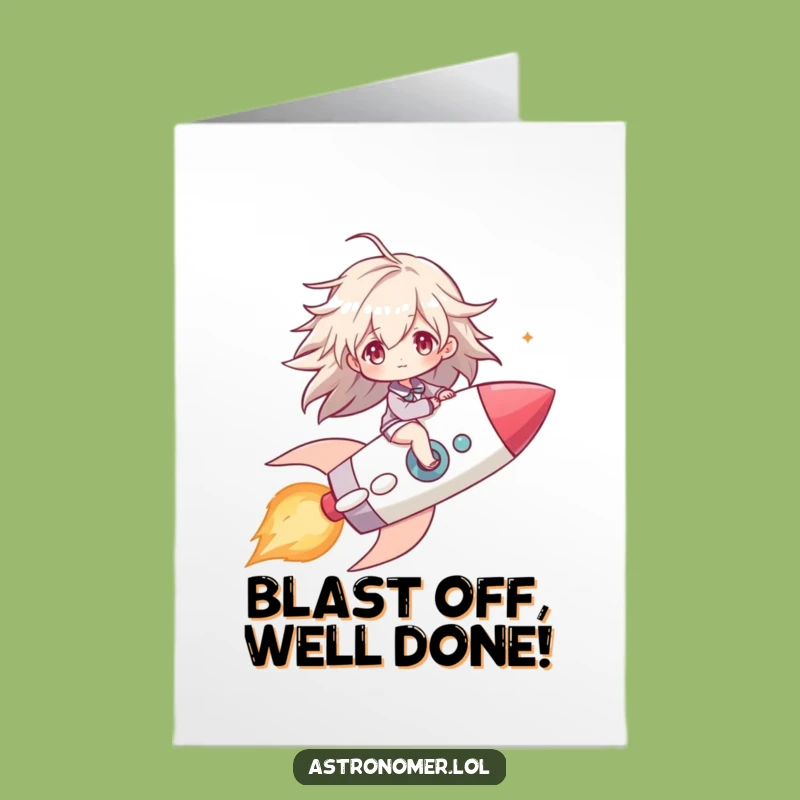 Free Printable Congrats Card: Comet Rider - Humorous Downloadable Celebration