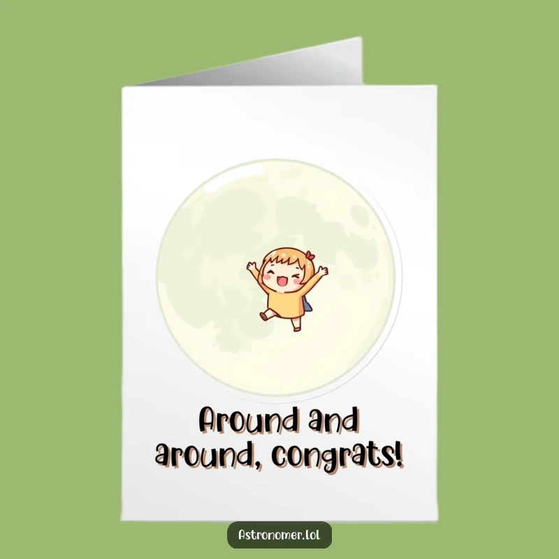 Free Printable Congrats Card: Lunar Achievement, Orbiting Success, Funny Downloadable Gift