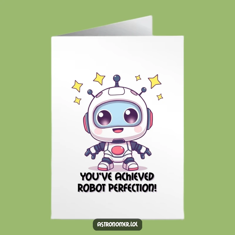 Free Printable Congrats Card: Robot Star Gazer - Whimsical Download