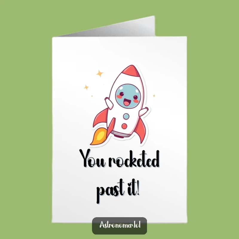 Free Printable Congrats Card: Rocket Launch, Funny Downloadable Gift for Success