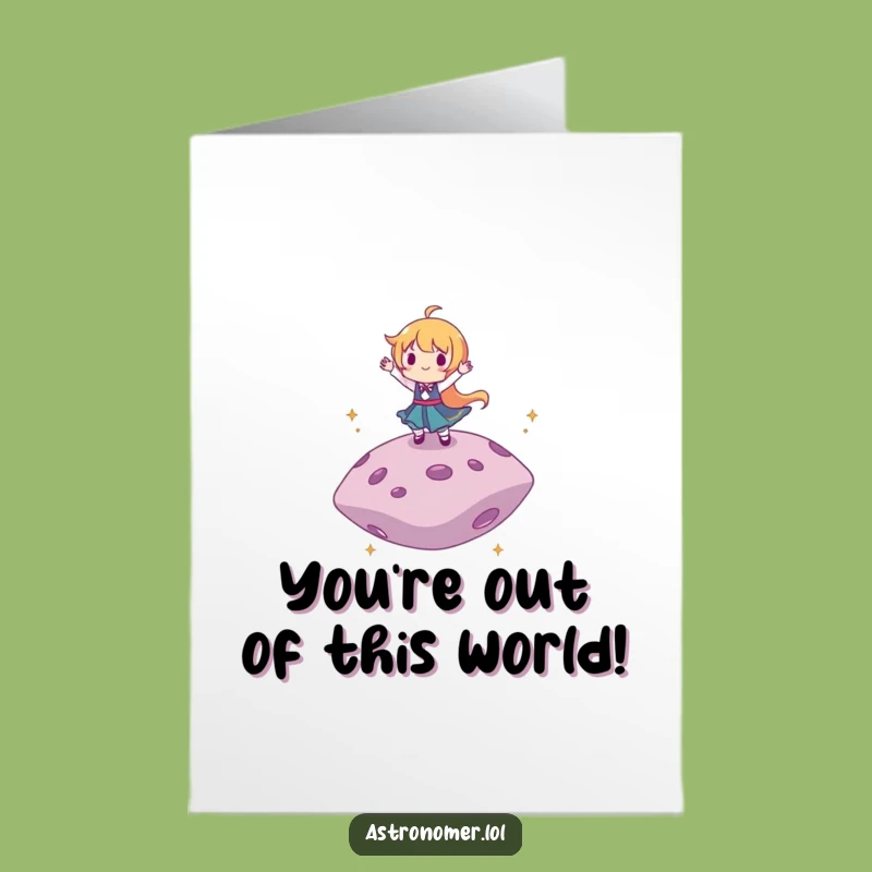 Funny Free Printable Congrats Card: Dancing on Asteroid - Celebrate Downloadable Success