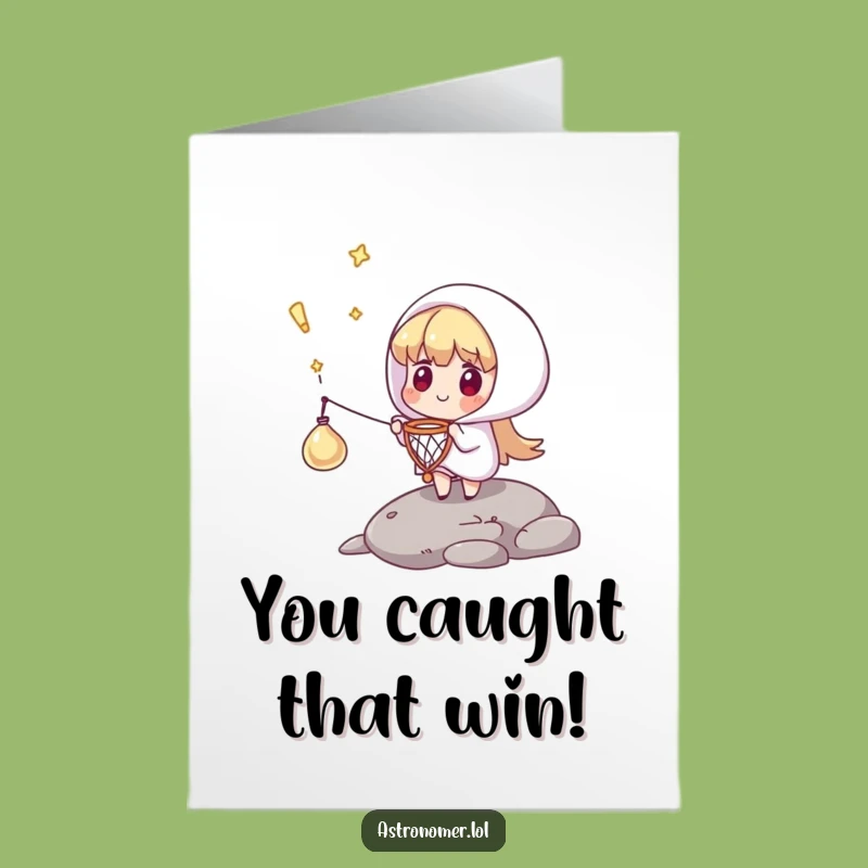 Free Printable Congrats Card: Comet Catcher - Funny Downloadable Celebration of Success