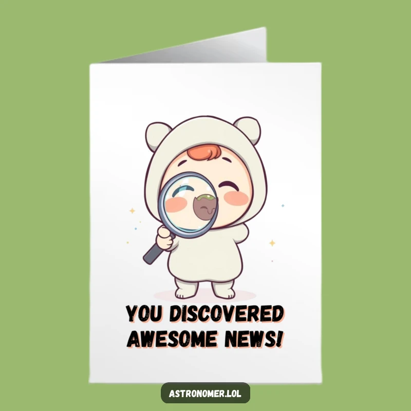 Free Printable Congrats Card: Funny Alien Discoverer Celebrates Your Success