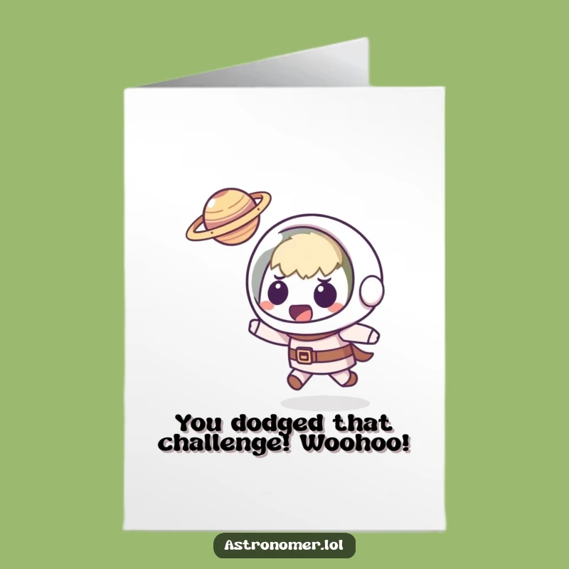 Hilarious Free Printable Congrats Card: Kawaii Astronomer & Planet Surprise