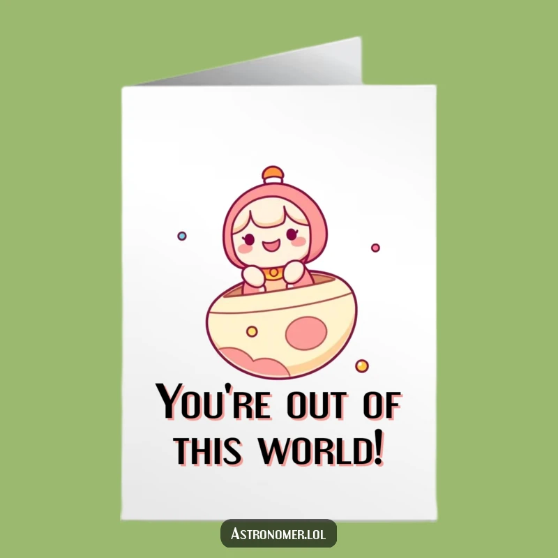 Free Printable Kawaii Space Boat Congrats Card: Hilarious Downloadable Gift for Stellar Achievements