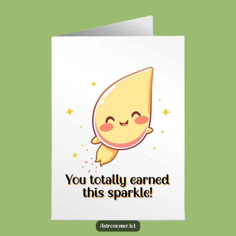Free Printable Comet Congratulations Card: Sparkly & Funny Downloadable Celebration Gift