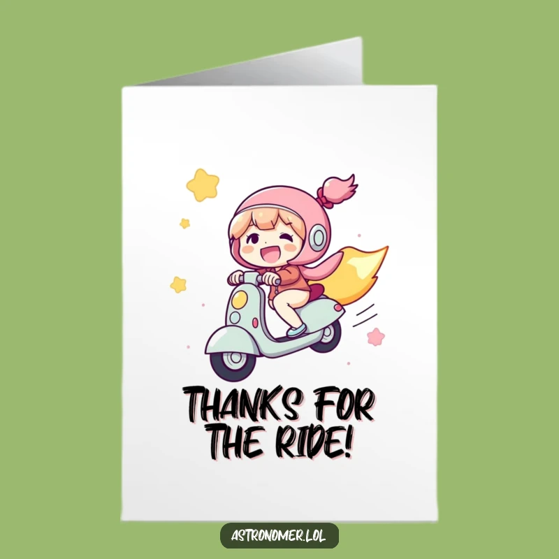 Free Printable Comet Rider Thank You Card: Zippy Character Downloadable Gift
